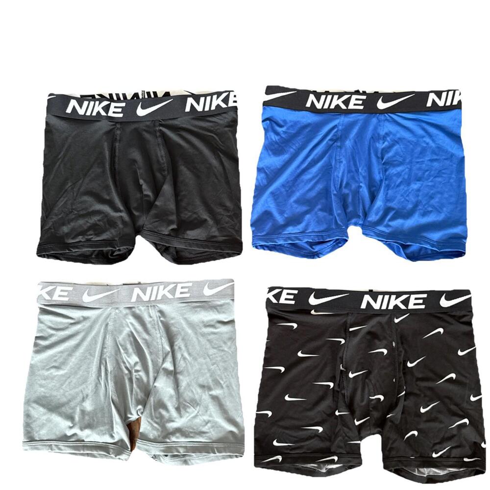 Set of 4 NEW  NIKE Boys Boxer Briefs Size L 11-13  Years Athletic Underwear